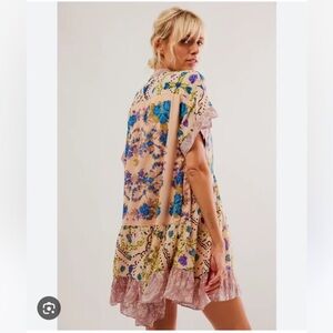 FREE PEOPLE Printed Agnes Mini Dress in Blush Combo